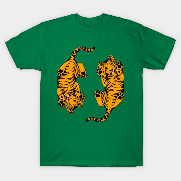 Twin Tiger Cubs T-Shirt by illucalliart